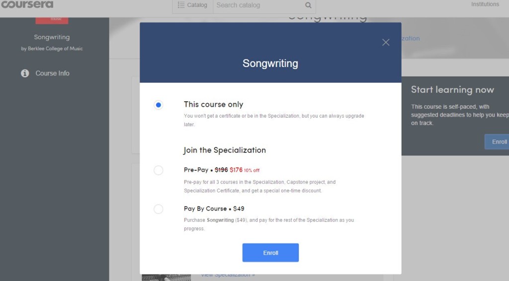 Coursera Songwriting